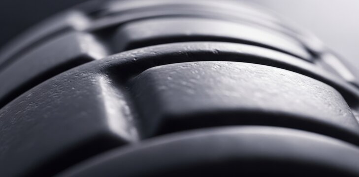 Close-up Car Tire Tread Macro Showing Deep Grooves for Road Safety and High-Performance Automotive Maintenance Marketing