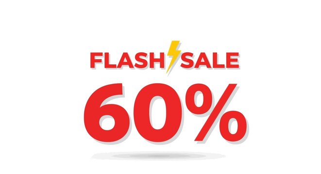 Flash Sale Sixty Percent Off Discount Offer.