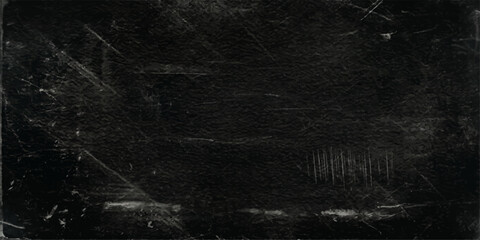 A striking, abstract textural display of a distressed, black surface, revealing detailed scratches and imperfections.  for print, wall art, branding © Fazal