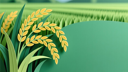 Fototapeta premium Grain Buds Solar Terms Growth Paper Art