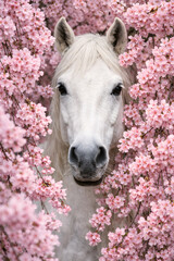 Pferd in Kirschblüten © Isabel