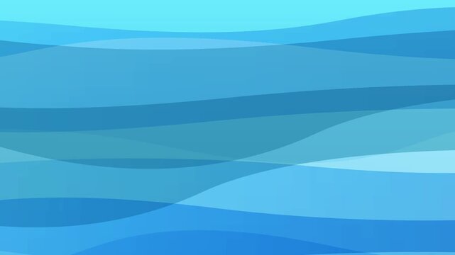 青い波の背景アニメーション　流れる川　曲線