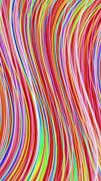 4K UHD Vertical video abstract background with vibrant multi color fluid waves and dynamic bright lines pattern