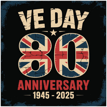 VE Day 80th Anniversary 1945 2025 Union Jack Design
