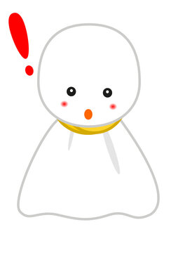 びっくりした表情のてるてる坊主　驚く・ショック　キャラクター　イラスト