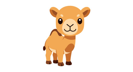 Fototapeta premium Cute Baby Camel Vector Cartoon Character Illustration