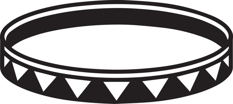 A classic drum graphic, perfect for musical projects. The design is simple, striking, and evokes the rhythm.