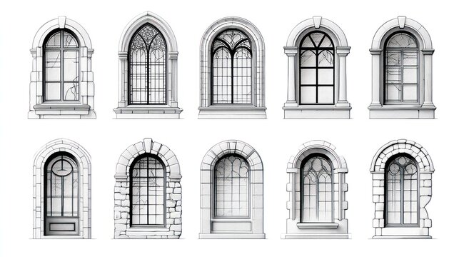 Historic Arch Window Variations Collection