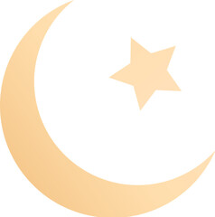 Elegant crescent moon and star © JoyImage