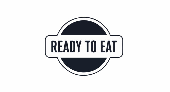 Simple dark blue and white circular badge with text