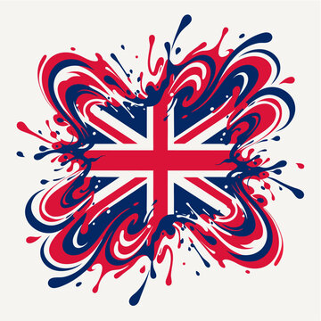 Vibrant Union Jack Paint Swirl


