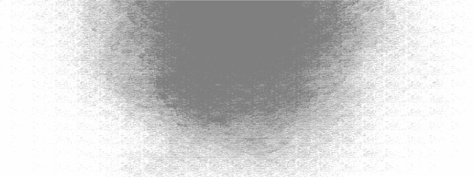 Grainy gradient texture with stippled noise effect, abstract grey spray paint splatter on white background, vintage halftone sand texture vector for retro graphic design and overlay