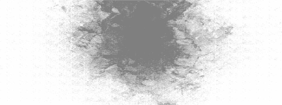 Grunge black ink splatter vector, textured charcoal paint splash on white background. Distressed watercolor spray element for artistic design. Gritty ink blot for vintage poster backgrounds.