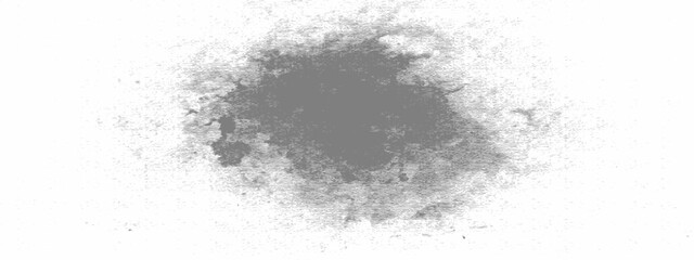 Grunge black ink splatter vector on white background, distressed paint splash texture with messy spray droplets, artistic watercolor blotch for graphic design and urban street art © Zìyóu
