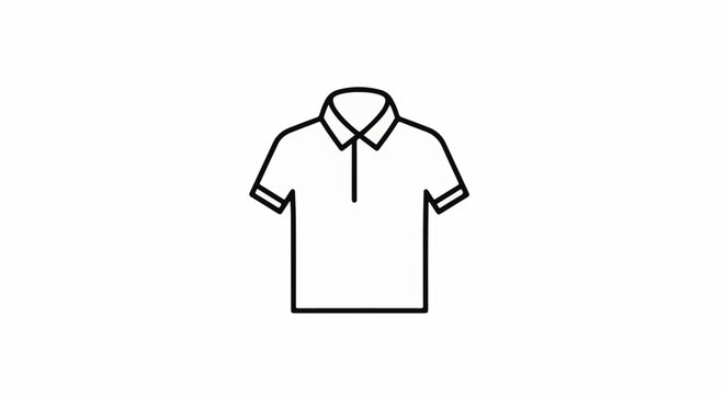 Simple line drawing of a collared short-sleeved shirt with a button placket