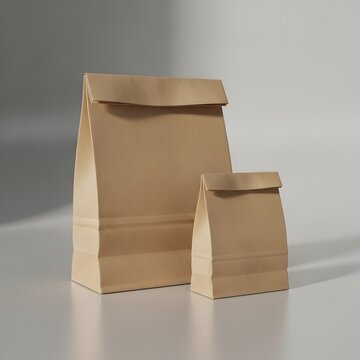 Paper bag mockup realistic packaging design presentation for branding and product visualization