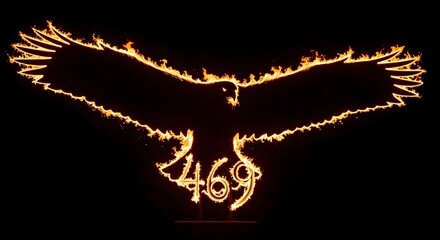 Fototapeta premium Fiery phoenix rising a dramatic illustration of rebirth and transformation in vibrant colors