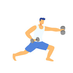 Fototapeta premium Man training with dumb-bell