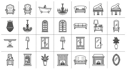 Collection of Vintage Furniture and Home Decor Items. © Dolar