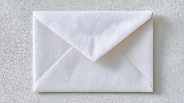 White textured envelope representing mail communication, invitation, business correspondence, or personal delivery message
