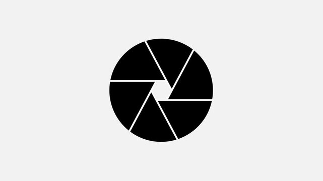 Minimalist black and white circular animation template with dynamic motion lines