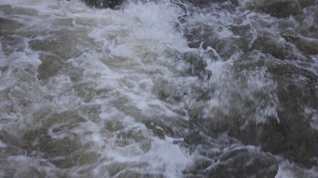 D&eacute;tail des remous d'une rivi&egrave;re en crue 