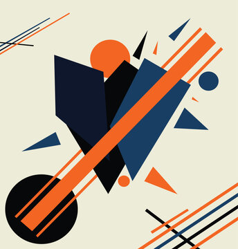 Modern Abstract Geometric Artwork in Constructivist Style