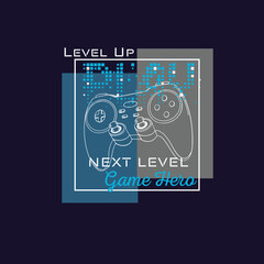 video game pad vector illustration with slogan graphic for Prints © Saranya