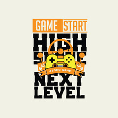 Game Start high Score nexl level game pad console elements vector illustration © Saranya