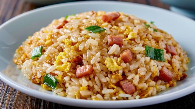 Japanese chahan fried rice with vegetables