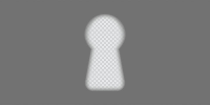 Transparent keyhole with blurred edges. Spy or peeping. Protection concept. Vector illustration with gradient mesh.