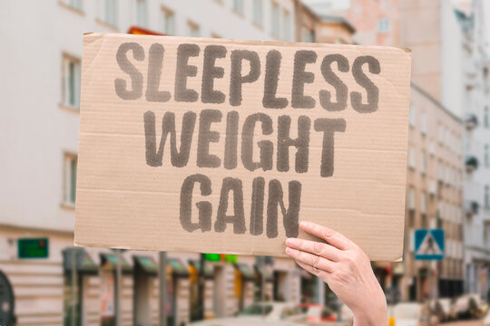 "Sleepless Weight Gain" Chronic sleep restriction measurably increases caloric intake and fat accumulation through hormonal dysregulation. SLEEP. WEIGHT. CALORIC. HORMONAL. RESTRICT.