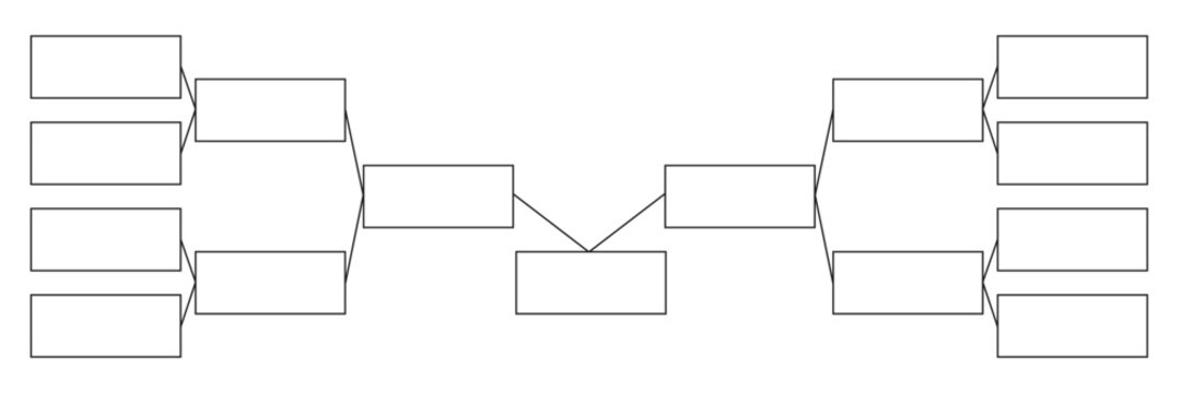 Qualifying bracket team table. Leaderboard bet graph. 8 teams sport tournament. Vector illustration