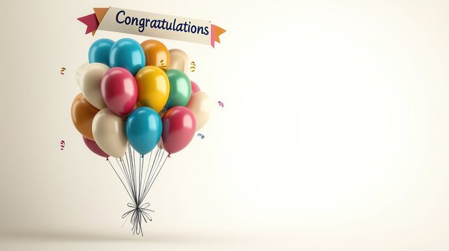 Congratulations balloons celebration,  festive background,  celebration image, stock photo use