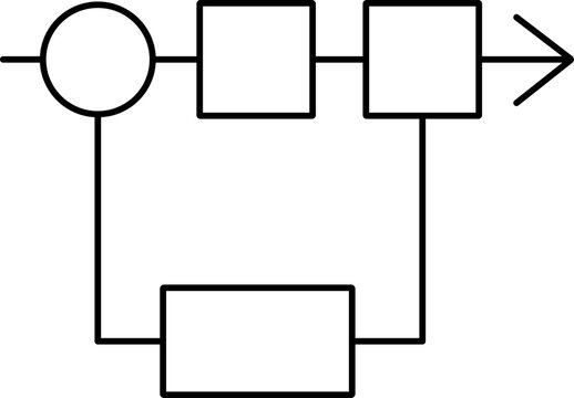 Flowchart diagram consisting of geometric shapes connected by lines for process mapping, algorithm visualization, workflow.