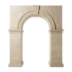 Fototapeta premium Classical stone archway architectural element isolated on black background