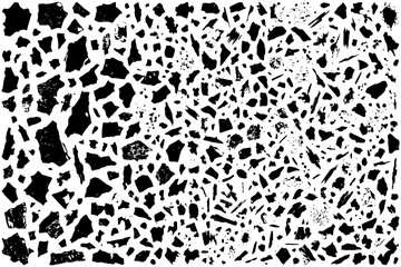 Obraz premium Abstract black and white terrazzo pattern texture with irregular shapes.