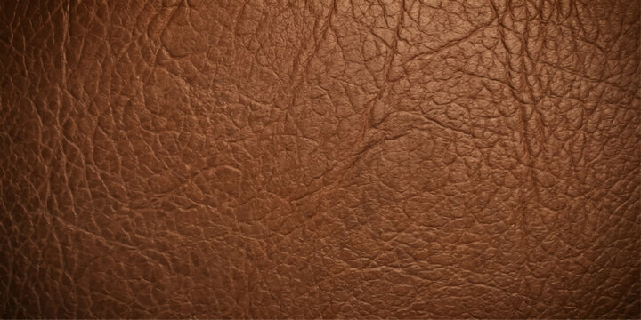 Close-up image captures the intricate textures and patterns of a luxurious brown leather, revealing the details, evoking a sense of quality and craftsmanship. for background, web, ui, branding, design