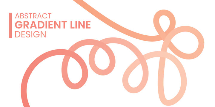 Abstract flowing wave line with a soft orange gradient color design