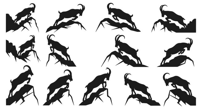 Collection of various black insect silhouettes.