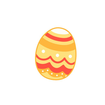 Colorful Easter egg with zigzag patterns