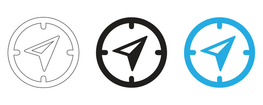 Paper Plane Send Message Icon Set in Outline, Solid and Blue Styles vector illustration