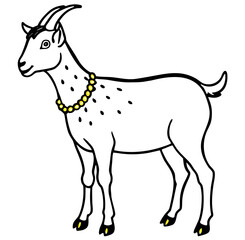 Fototapeta premium goat on white background