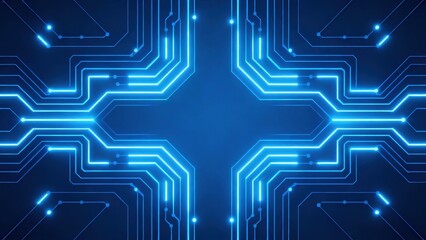 Obraz premium Blue glowing circuit board pattern
