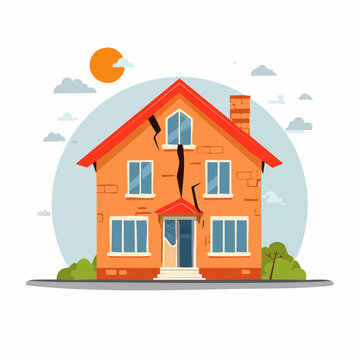 Cracked House Illustration
