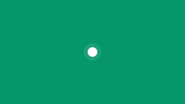 Animated white concentric circles expand on green background, abstract motion graphics