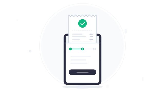 Successful mobile payment transaction on a smartphone with a digital receipt and green checkmark