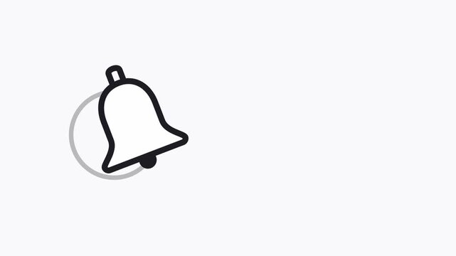 Notification bell icon with red dot positioned on the left side of a wide white background for web copy space