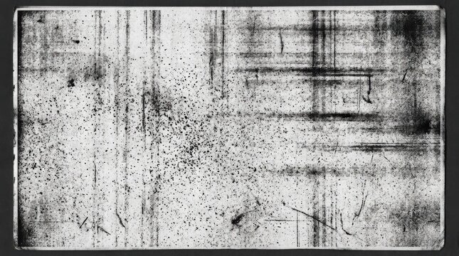 black and white photocopy texture background with copier grain, noise, toner shadows and rough paper character for zine design, poster layout or editorial backdrop, flat monochrome look, distressed