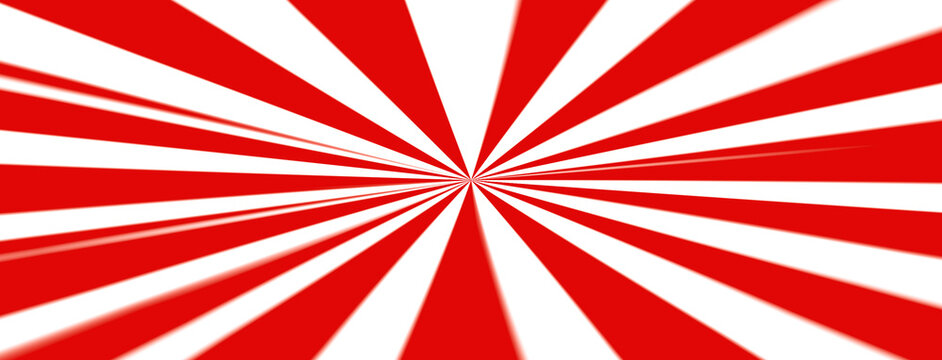 Red and White Comic Style Radial Sunburst Rays Background